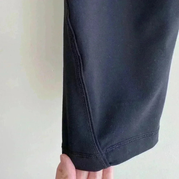 90 Degree by Reflex Black & White Striped Cropped Leggings with Neon Orange Band - Picture 13 of 13